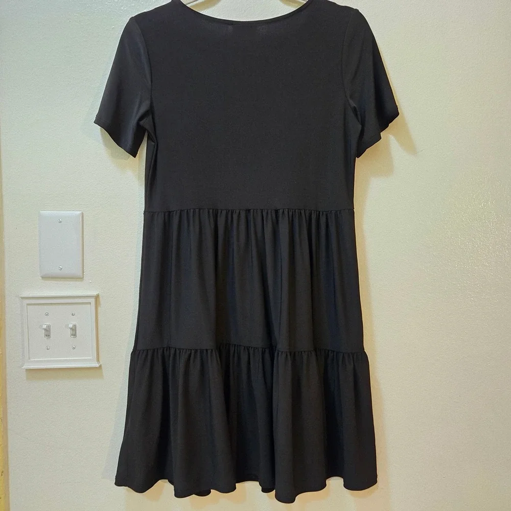 Nicole Miller Dress XS Black Short Sleeve Mini Dress - Picture 8 of 10